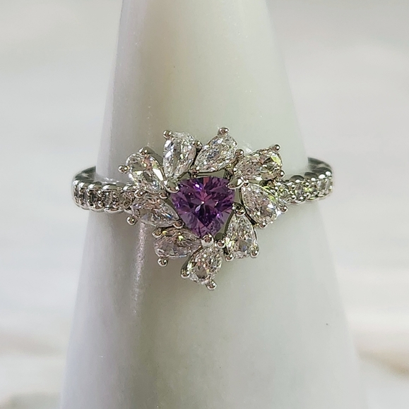 NWT Bomb Party 'The One I Love' Alexandrite Corundum Rhodium Ring - Size 11 - Picture 5 of 10